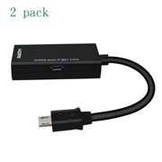 2 pack Micro USB to HDMI Adapter, MHL to HDMI HDTV Converter, HDMI Phone Adapter, MHL to HDMI HDTV Cable for Android Smartphone and Tablet