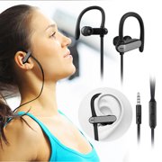 Wired Over Ear Sport Earbuds, Sweatproof in Ear Headphones for Running Gym Workout Exercise Jogging, Noise Isolating Ear Hook Earphones Ear Buds with Mic for Cell Phones MP3 Laptop, Black