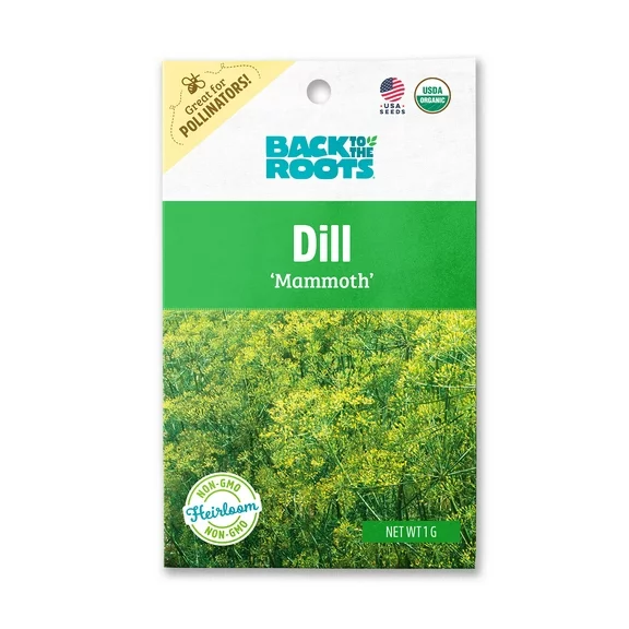 Back to the Roots Organic Mammoth Dill Gardening Seeds, 1 Packet