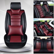 Car Seat Cover 5 Seats PU Leather Cover Cushion Front Rear Mat