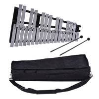 ammoon Foldable 30 Note Glockenspiel Xylophone Wooden Frame Aluminum Bars Educational Percussion Musical Instrument Gift with Carrying Bag
