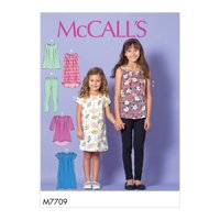 McCall's Sewing Pattern Child/Girls' Tops, Dresses and Leggings-3-4-5-6