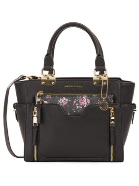 Big Buddha Faux Leather Women's Satchel with Floral Printed Pouch