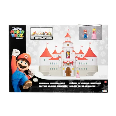 The Super Mario Bros. Movie Mushroom Kingdom Castle Playset with Mini Mario and Peach Action Figures