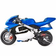 XtremepowerUS Gas Pocket Bike Motorcycle 40cc 4-stroke Engine, Blue