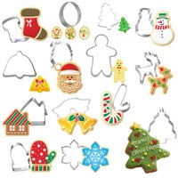 14pcs/set Stainless Steel Christmas Cookie Cutters Gingerbread House Man Christmas Tree Baking Cake Biscuit Fondant Mold