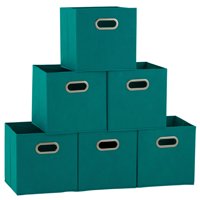 Household Essentials Open Fabric Storage Cube Bins, Set of 6