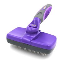 Hertzko Pet Self Clean Slicker Brush - Great Grooming Tool for Small Medium and Large Dogs and Cats of all Hair Types