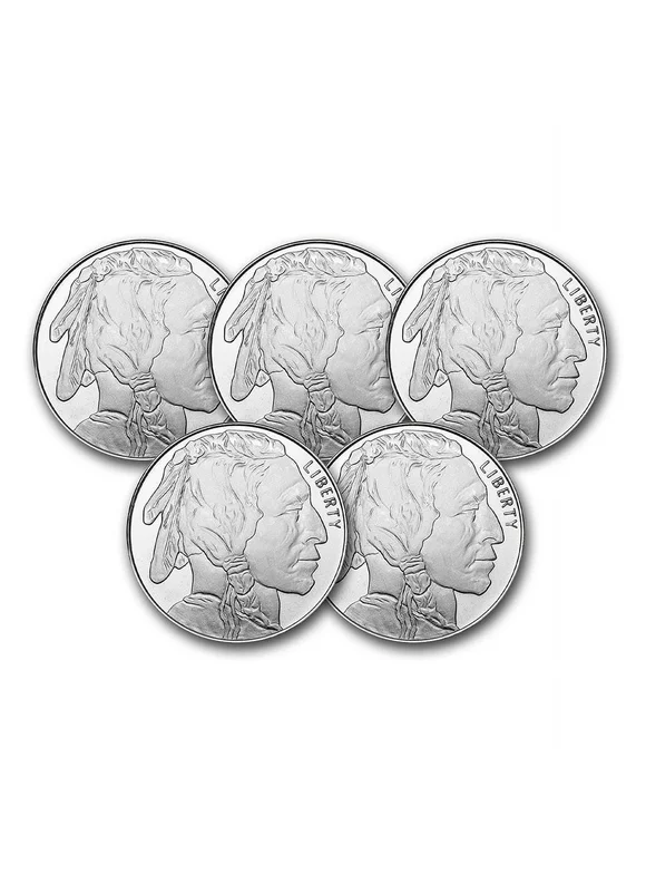 1 oz Silver Round - Buffalo (Lot of 5) - DX Offers Mall
