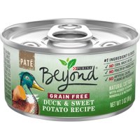 (12 Pack) Purina Beyond Grain Free, Natural Pate Wet Cat Food, Grain Free Duck & Sweet Potato Recipe, 3 oz. Cans