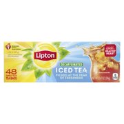 Lipton Family-Size Decaffeinated Black Iced Tea, Tea Bags, 48 Ct