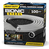 Bionic Steel Garden Hose, 304 Stainless Steel Metal Water Hose  Flexible, Lightweight, Crush Resistant Aluminum Fittings, Kink & Tangle Free, Rust Proof, 100 ft. - As Seen on TV