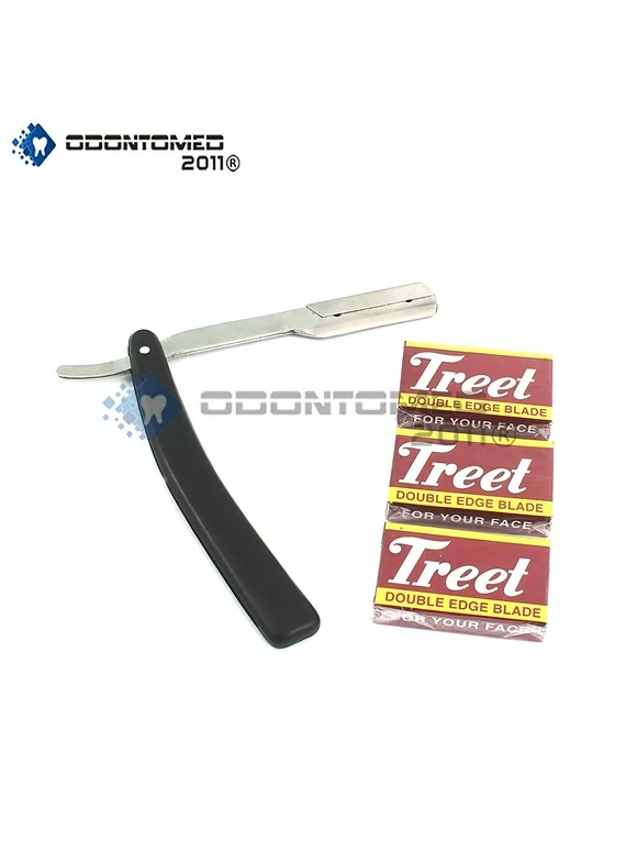 Odontomed2011 Manual Folding Shaving Knife Beard Cutter Shaver Straight Edge Barber Razor Up To 22 Blades (Set Of 11 Blades) Odm