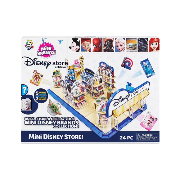 5 Surprise Disney Store Mini Brands Toy Store Playset with 2 Exclusive Minis by ZURU