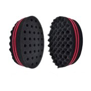 PaZinger Double Barber Hair Sponge Brush Dreads Locking Twist Coil Afro Curl Wave Oval