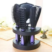 AkoaDa 5 Piece Hair Brushes Comb Set Unisex Mirror Comb Ladies Hair Care Massage Hairbrush Set with Mirror and Holder Stand Professional Hair Care Brush Gift Set