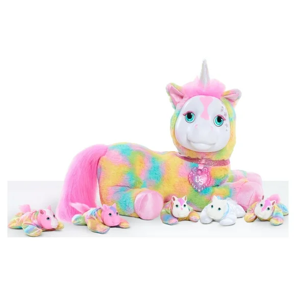 Unicorn Surprise Crystal, Pastel Rainbow, Stuffed Animal Unicorn and Babies, Toys for Kids,  Kids Toys for Ages 3 Up, Gifts and Presents
