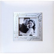 Fabric Expressions Photo Album, 8.5" x 8.5", 200 Pockets, Wedding, White