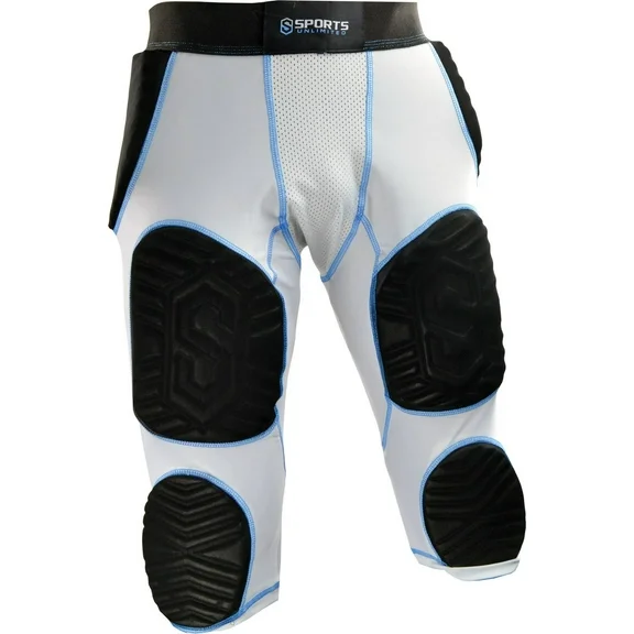 Sports Unlimited Adult 7 Pad Integrated Football Girdle - Hard Thigh Pads