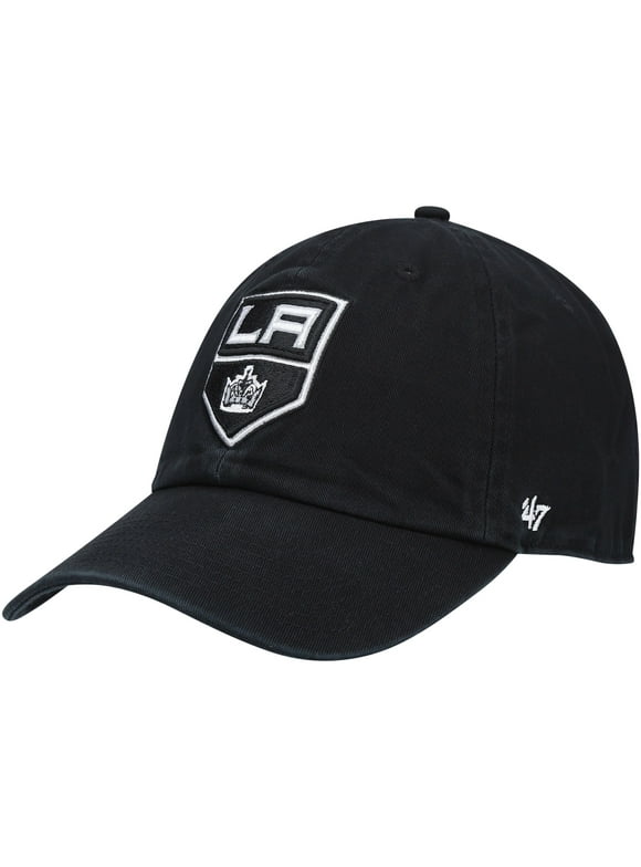 Men's '47 Black Los Angeles Kings Logo Clean Up Adjustable Hat - OSFA