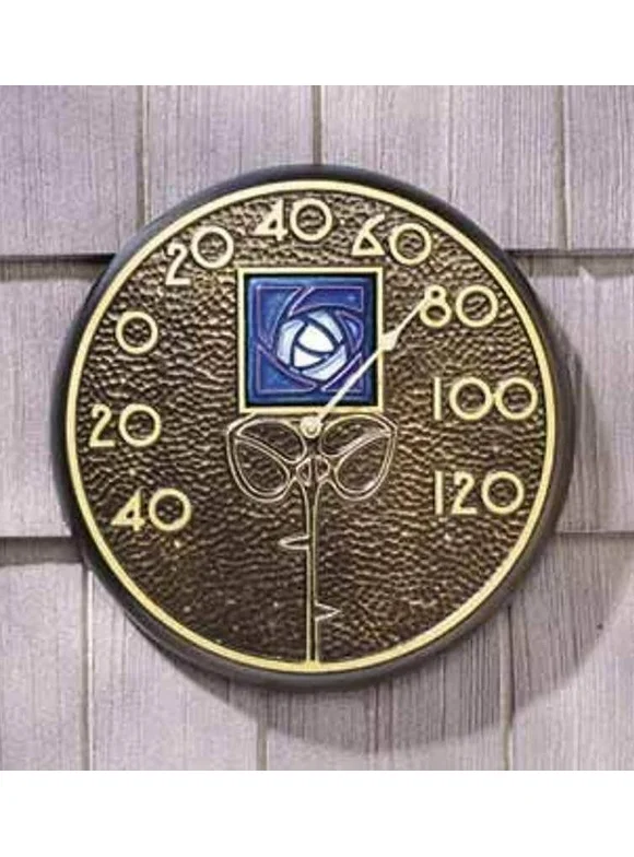 Blue Dard Hunter Rose Thermometer in Bronze
