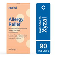 Curist Generic Xyzal 24 Hour Allergy Medicine | 90 Count | Levocetirizine 5 mg Tablet