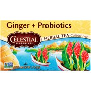 Celestial Seasonings Ginger Plus Probiotics Herbal Tea Bags, 20 Ct