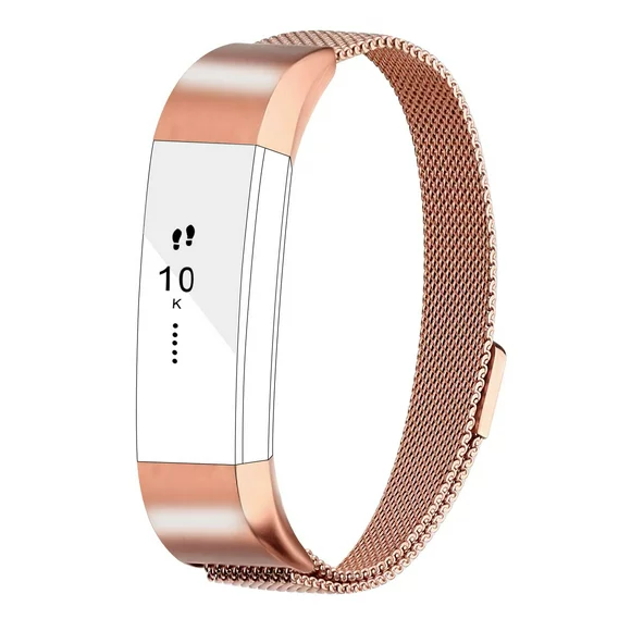 For Fitbit Alta Bands Alta HR Bands, Replacement Accessories Milanese Loop Stainless Steel Metal Bracelet Strap with Magnet Lock for Fitbit Alta HR Wristband-Rosegold