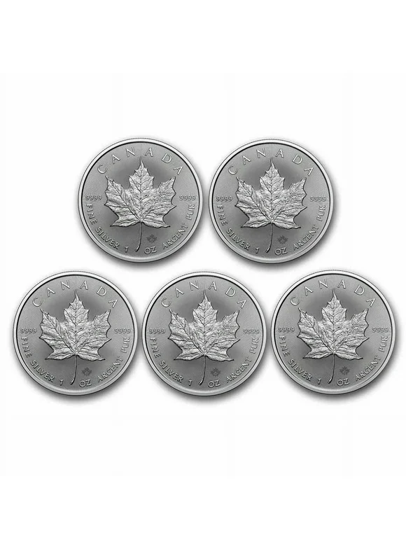 2024 Canada 1 oz Silver Maple Leaf BU (Lot of 5) - DX Offers Mall