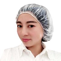 Disposable Shower Caps - 100Pcs Waterproof Clear Plastic Shower Caps- Universal Size- Elastic Bathing Caps for Spa, Hair Salon, Home Use Hotel -Transparent