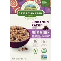 Cascadian Farm Organic Granola, Cinnamon Raisin Cereal, 15.6 oz