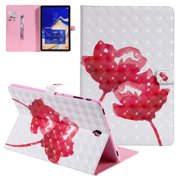 Galaxy Tab S4 10.5" 2018 Case SM-T830/T835/T837, Premium PU Leather 3D Cute Pattern Slim Folio Kickstand Shockproof Cards Pouch Wallet Case Cover for Samsung Galaxy Tab S4 10.5" T830, Rose Flower