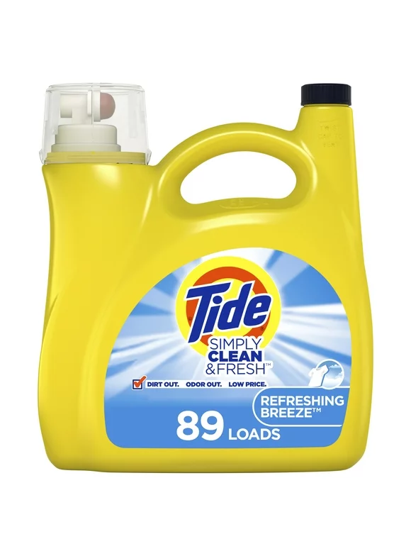 Tide Simply Refreshing Breeze, 89 Loads Liquid Laundry Detergent, 128 fl oz