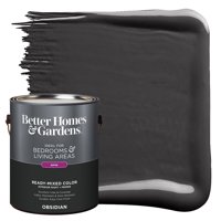 Better Homes & Gardens Interior Paint and Primer, Obsidian / Black, 1 Gallon, Satin
