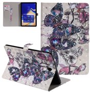 Galaxy Tab S4 10.5" 2018 Case SM-T830/T835/T837, Premium PU Leather 3D Cute Pattern Slim Folio Kickstand Shockproof Cards Pouch Wallet Case Cover for Samsung Galaxy Tab S4 10.5" T830, Black Butterfly