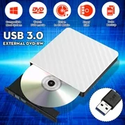 USB 3.0 External DVD CD Drive, Slim Portable External DVD/CD RW Burner Drive for Laptop, Notebook, Desktop, Macbook Pro, Macbook Air