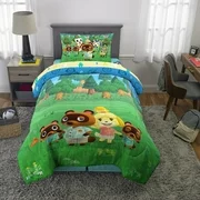 Animal Crossing Microfiber Bed-in-a-Bag Bedding Bundle Set, Comforter and Sheets