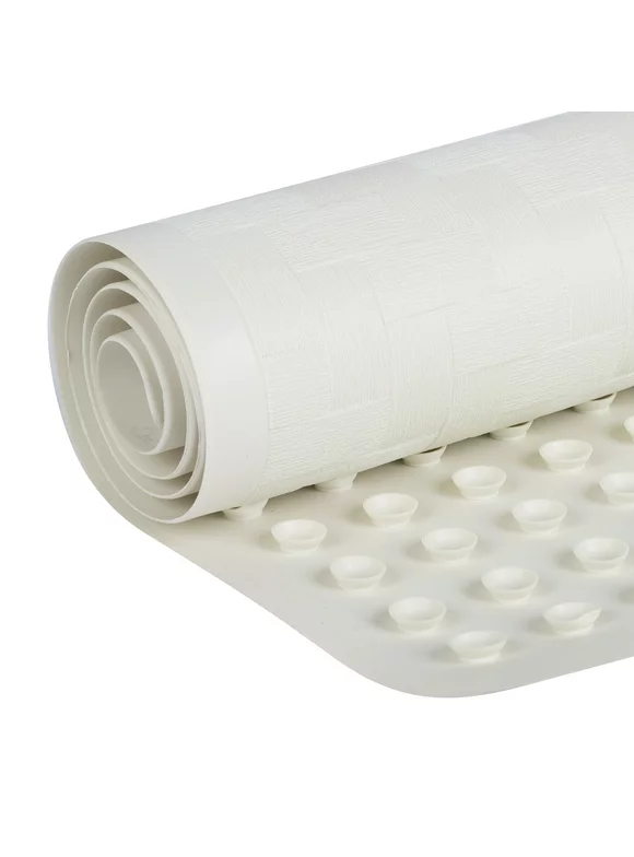 Mainstays White Rubber Non-Slip Bath Mat, 18 in. x 36 in.