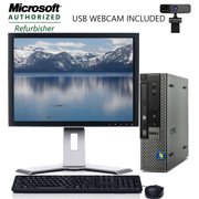 Dell Optiplex Desktop PC Computer System in Black Windows 10 Dual Core 4GB 160GB with a 19" LCD Monitor-Refurbished Computer