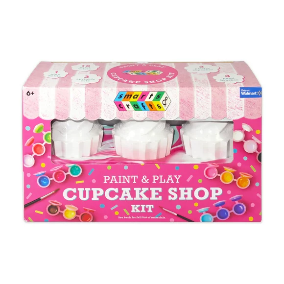 Smarts & Crafts Paint and Play Cupcake Shop, 29 Pieces, for Kids Ages 6+