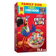 Kellogg's Froot Loops Breakfast Cereal, Fruit Flavored, Breakfast Snacks with Vitamin C, Original, 19.4oz, 1 Box