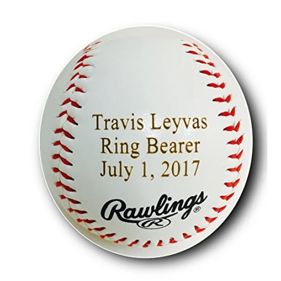 Custom Customized Personalized Synthetic Leather Baseball Gift - Your Message Engraved