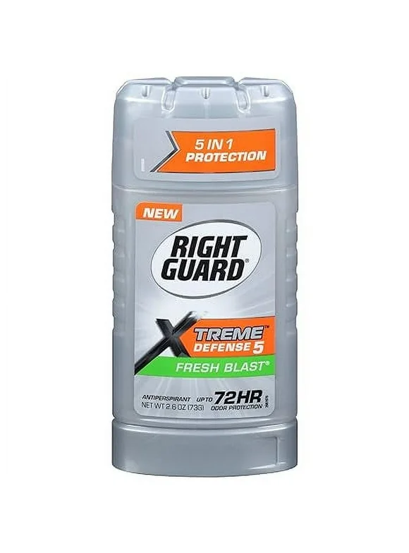 Right Guard Xtreme Defense 5 Antiperspirant And Deodorant, Fresh Blast, 2.60 Oz, 2 Pack