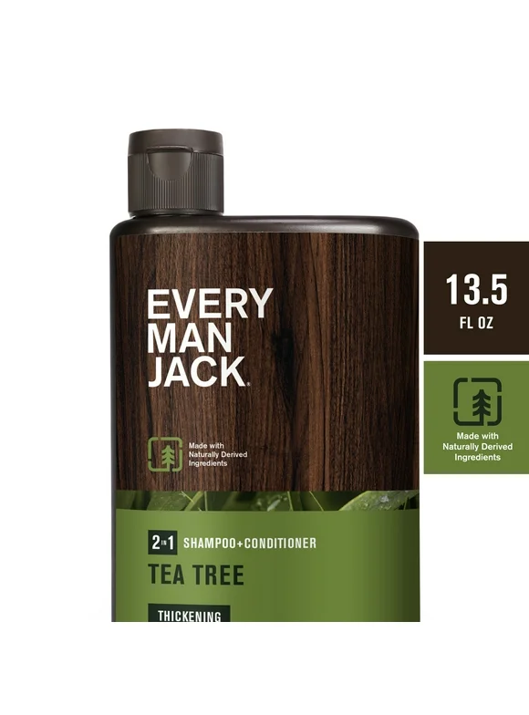 Every Man Jack Thickening Tea Tree 2-in-1 Shampoo and Conditioner for Men, 13.5 oz
