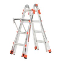 Little Giant Velocity 17 Foot Aluminum Adjustable Folding Ladder & Work Platform