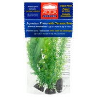 Aqua Culture Aquarium Plants with Ceramic Base Value Pack, 3 Count