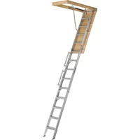 Louisville Ladder AL228P 10 ft. - 12 ft. Aluminum Attic Ladder, 350 lbs Load Capacity