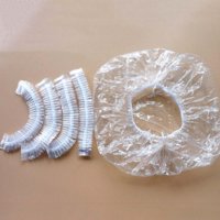 Wisremt 100Pcs Disposable Hotel Shower Bathing Clear Hair Elastic Caps Transparent