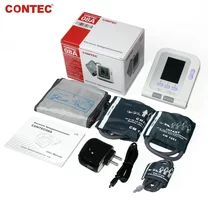 CONTEC08A Automatic Digital Blood Pressure Monitor Electronic BP Machine Color LCD 4 cuffs Adult Child Infant Neonate with Power cable adapter USB