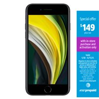 AT&T Prepaid Apple iPhone SE 2020 64GB Prepaid Smartphone, Black